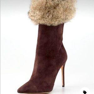 Authentic Alexander Birman suede/fur boots